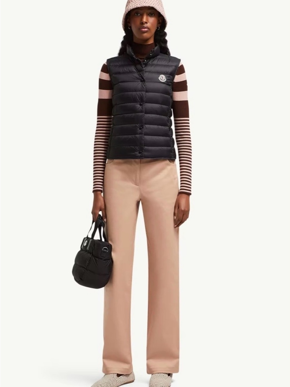 Moncler Liane Quilted Black Vest with Real Down - Picture 6 of 16